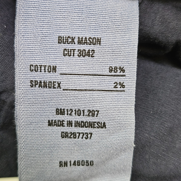 Buck Mason Mens Maverick Slim Harbor Twill Jeans Button Fly 38x34 Distressed - Picture 14 of 16